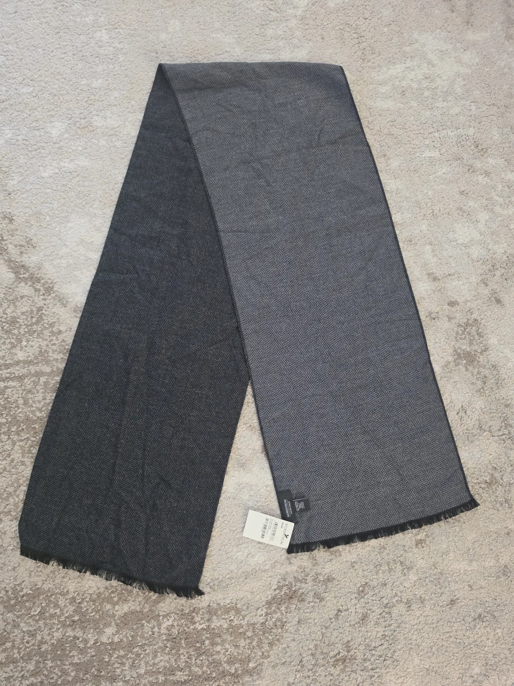 Nordstrom Two-Tone Grey & Black Reversible Scarf